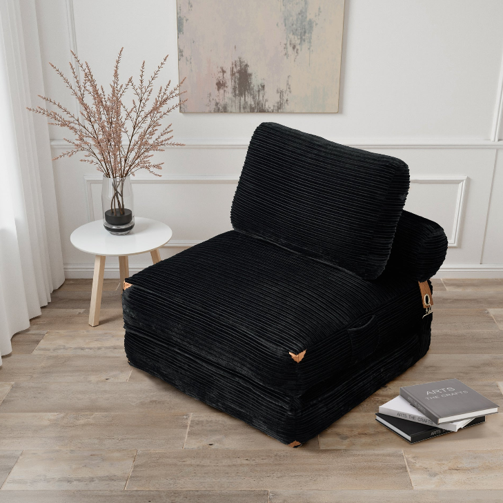 Convertible Sleeper Chair with Pillow & Back Support