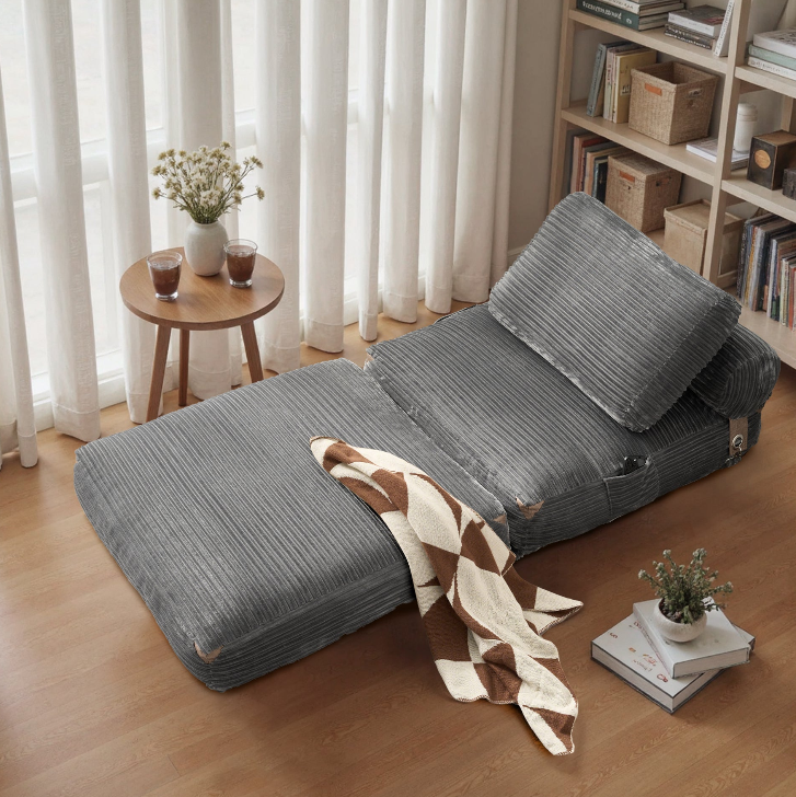Convertible Sleeper Chair with Pillow & Back Support