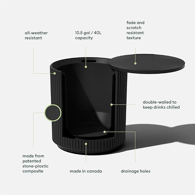 Cooler Side Table - 2 in 1 - Designed for use as Outdoor Side Table