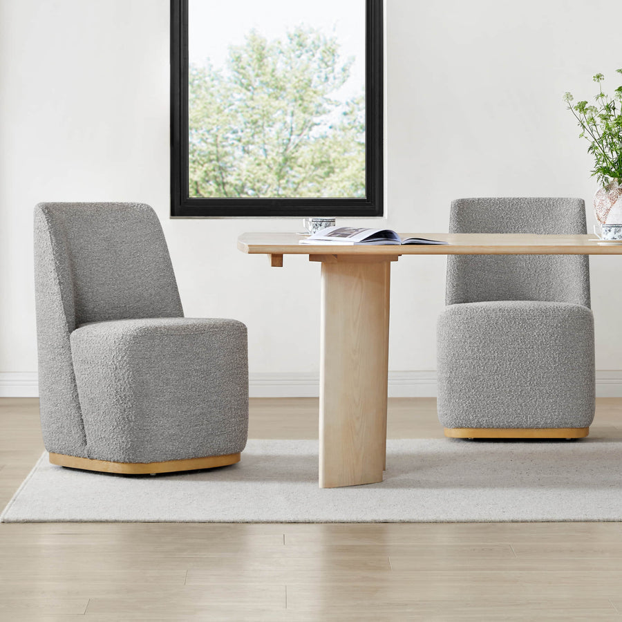 Wingback Rolling Dining Chair With Casters
