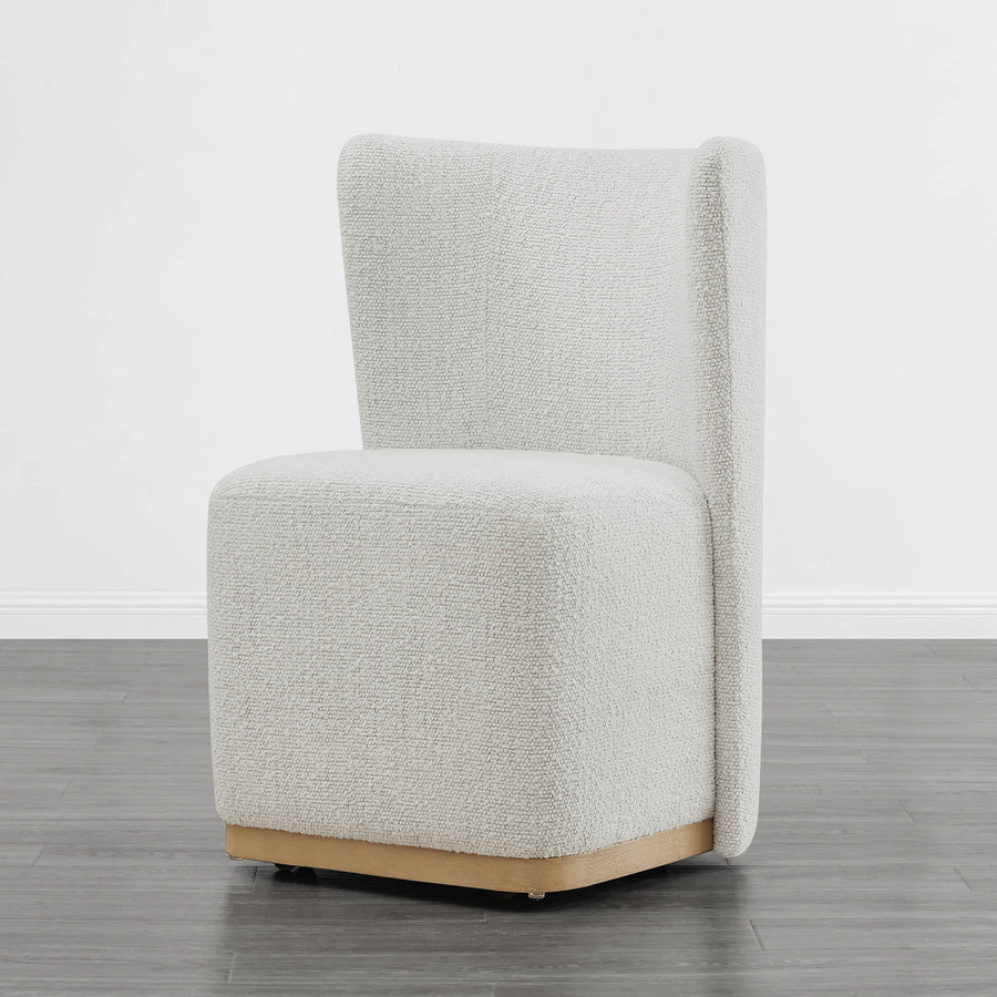 Wingback Rolling Dining Chair With Casters