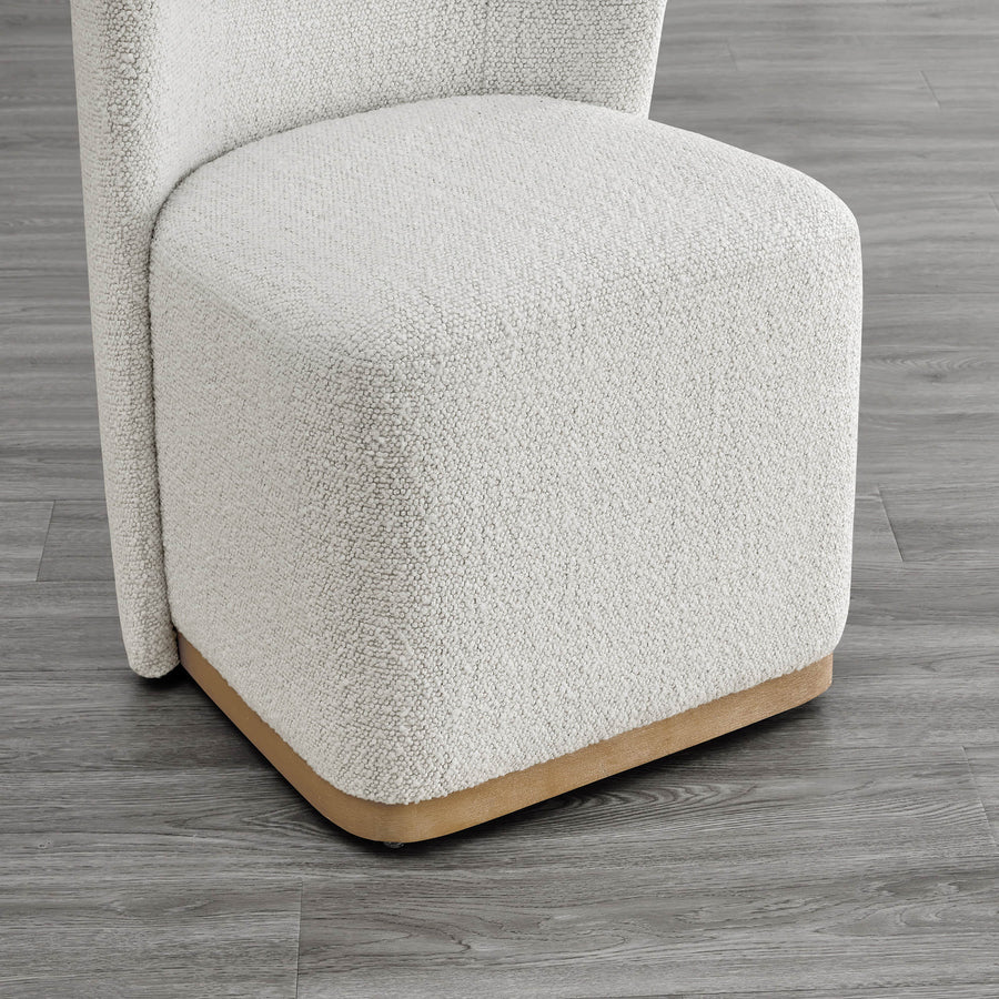 Wingback Rolling Dining Chair With Casters