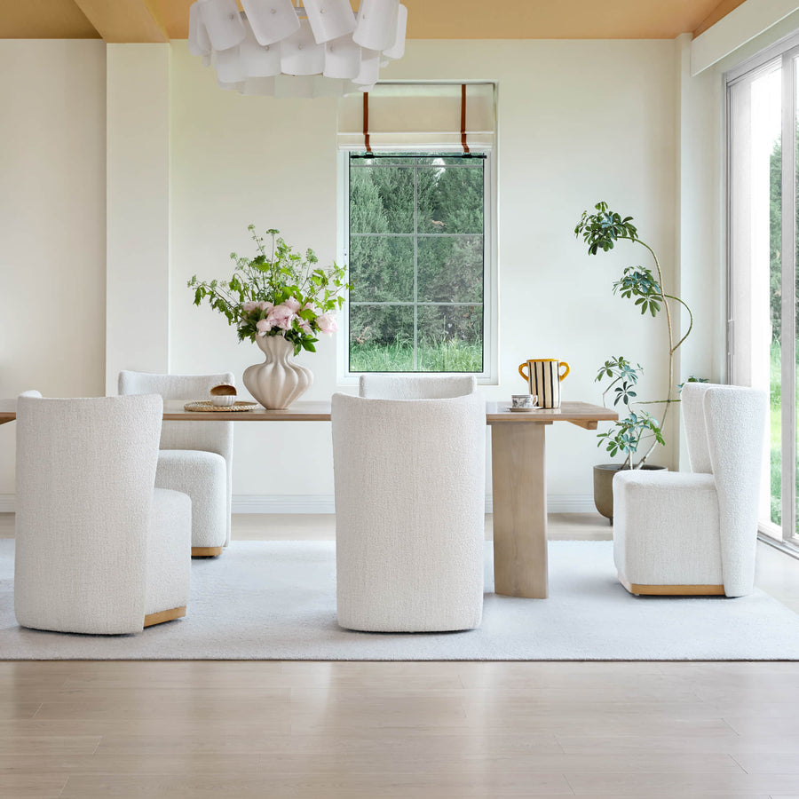 Wingback Rolling Dining Chair With Casters