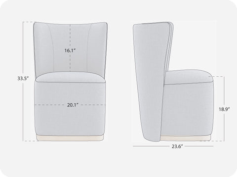 Wingback Rolling Dining Chair With Casters