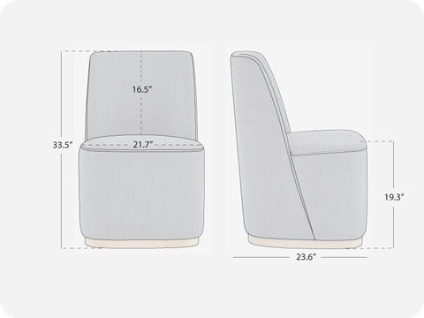Wingback Rolling Dining Chair With Casters