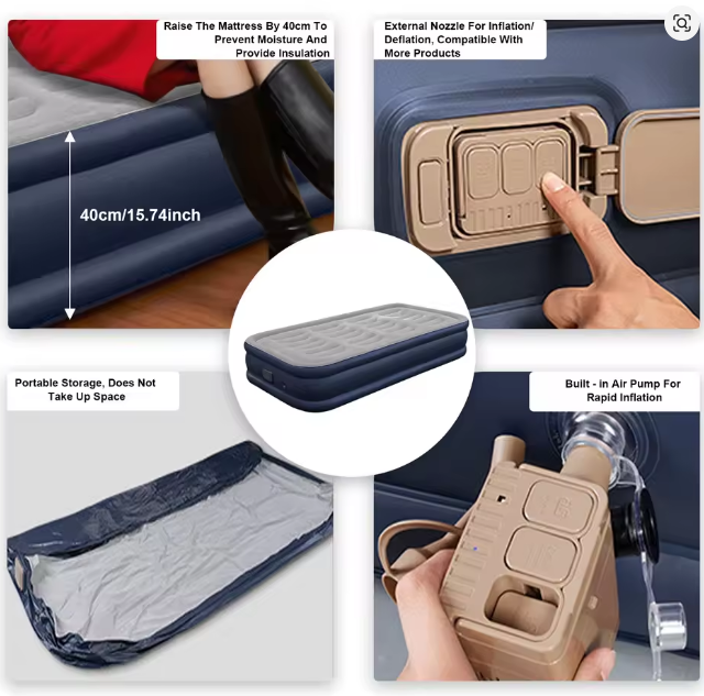 Inflatable Mattress With Built-In Air Pump